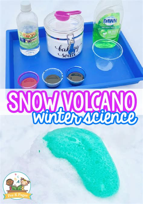 Snow Volcano Winter Science Activity For Kids Pre Preschool Snow Science - Preschool Snow Science
