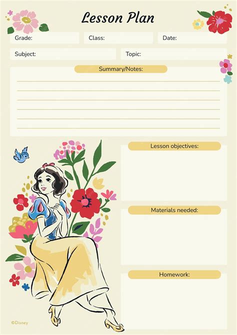 snow white lesson plans for 1st grade