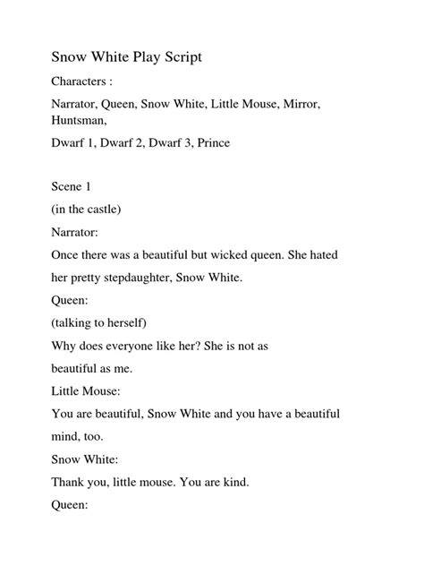 Snow White Play Script