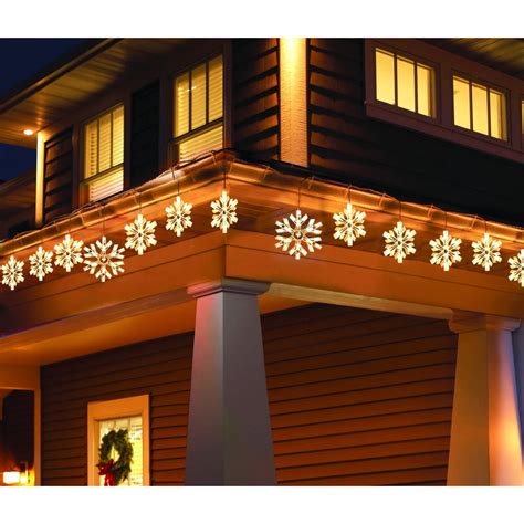 Snowflake Christmas Lights On House