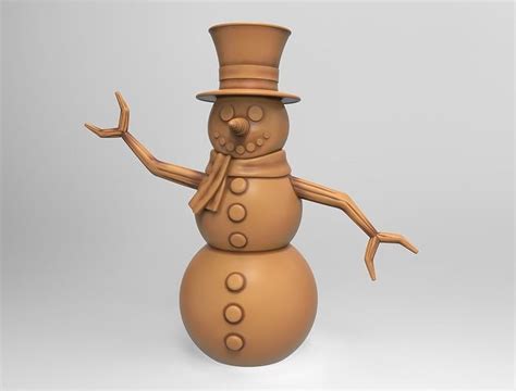 snowman 3D print model CGTrader