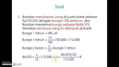 Soal Bunga Tunggal