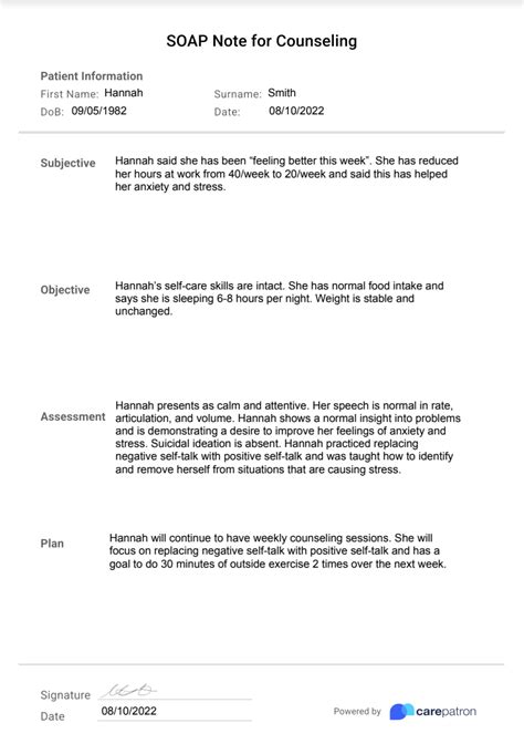 Soap Notes Counseling