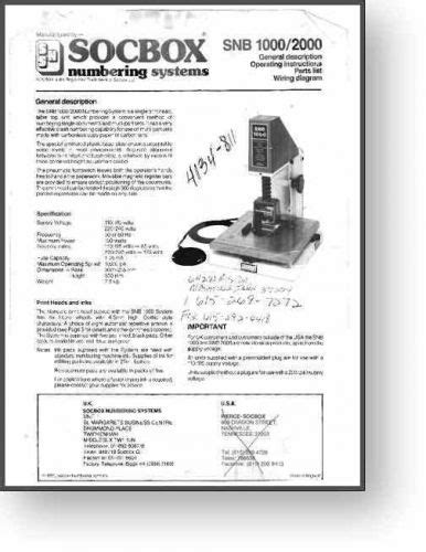 Read Online Socbox Numbering Machine Manual 