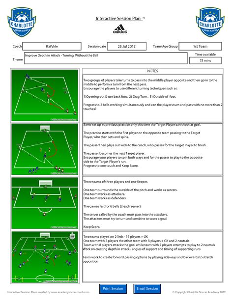 soccer session planners
