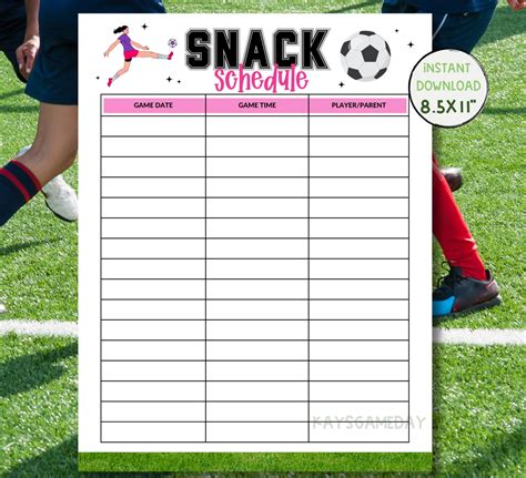 Soccer Snack Chart