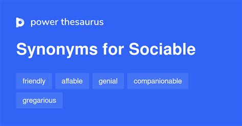 Sociable Synonym