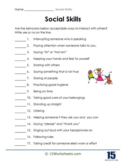 Social Interaction Worksheets