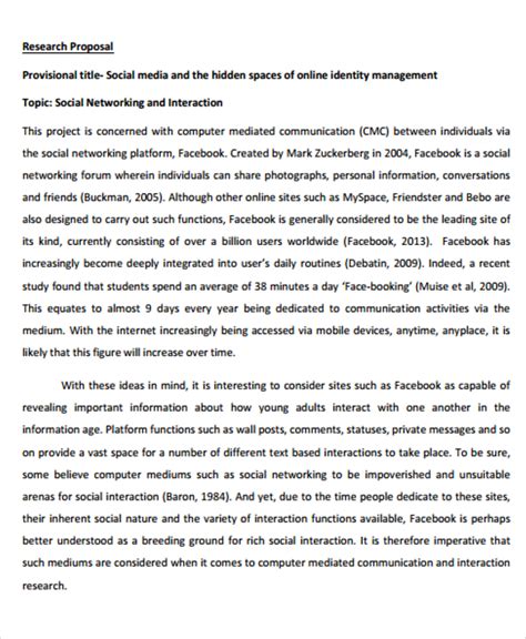 Social Media Research Proposal Sample