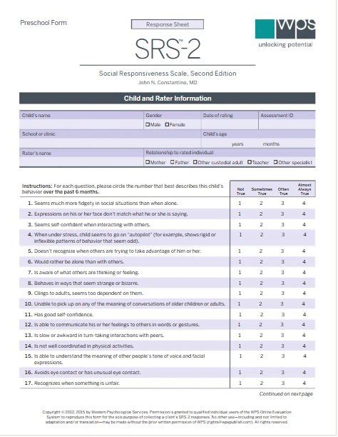 social responsiveness scale 2