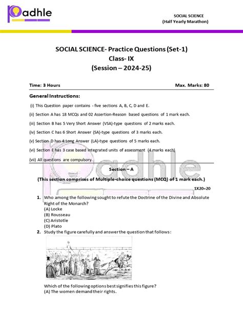 Social Science Class 9 Sample Paper With Answers