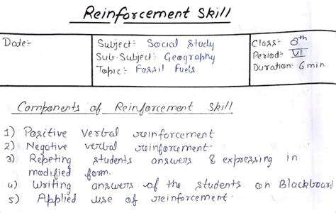 Social Science Skill Of Reinforcement Micro Lesson Plan Lesson Plan Social Science - Lesson Plan Social Science