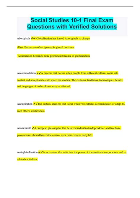 social studies 10 1 final exam