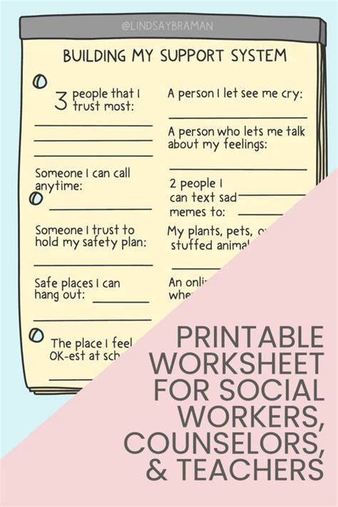 Social Support Building Worksheet Printable Lindsaybraman Com Social Support Worksheet - Social Support Worksheet