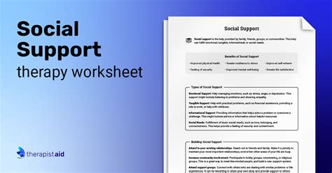 Social Support Worksheet Therapist Aid Social Support Worksheet - Social Support Worksheet