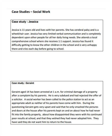 Social Work Case Study Scenarios And Answers