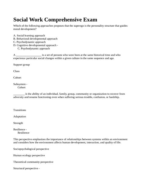 Social Work Exam Services Comprehensive Study Guide