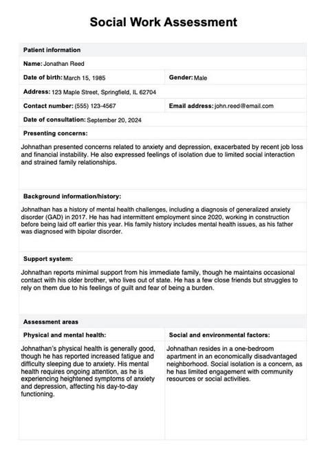 Social Work Skill Assessment