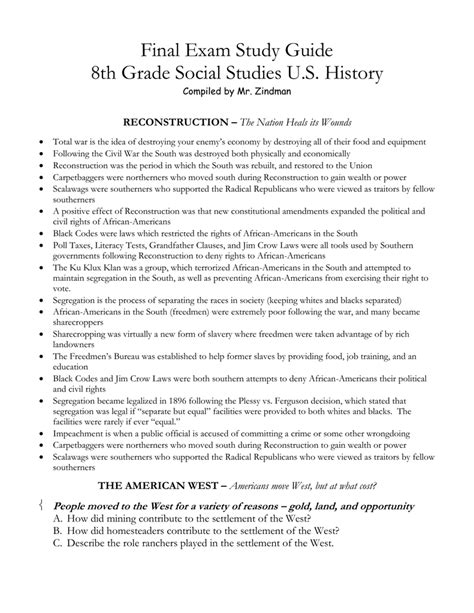 Read Online Social Studies Study Guide 8Th Grade 