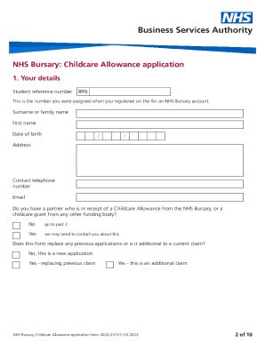 Read Social Work Bursary Childcare Allowance Application For 