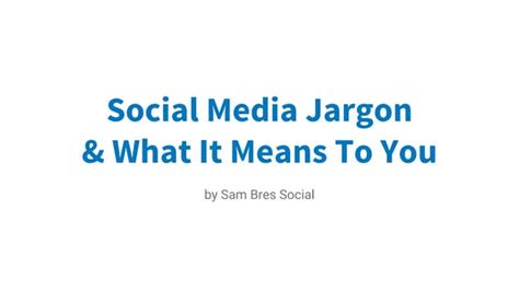 sociale media jargon