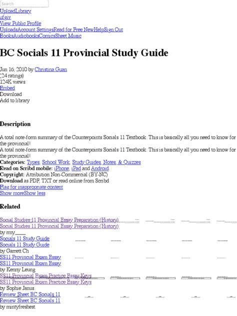Read Online Socials 11 Provincial Exam Study Guide File Type Pdf 