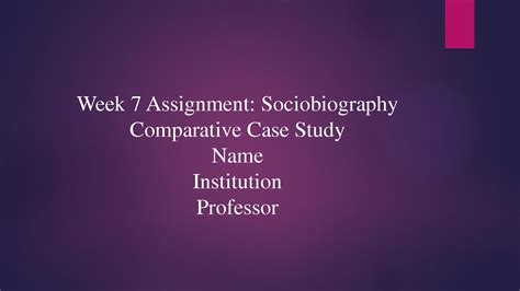 sociobiography assignment