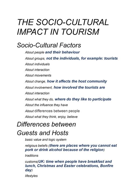 Download Sociocultural Impacts Of Tourism A Case Study From Norway 