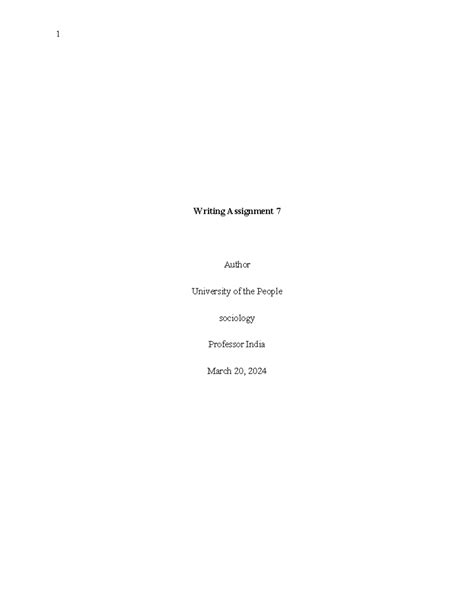 sociology writing assignments