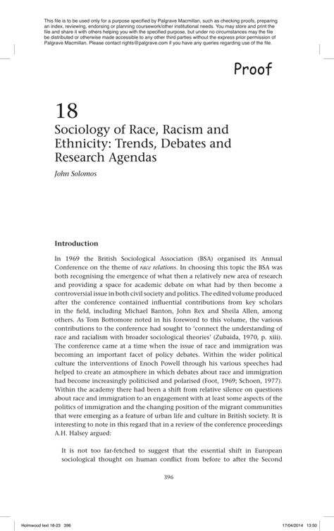 Download Sociology Of Race Racism And Ethnicity Trends Debates 