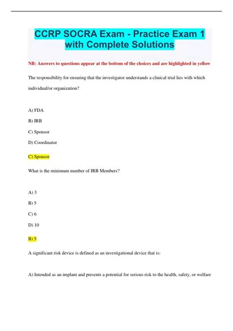 socra practice exam