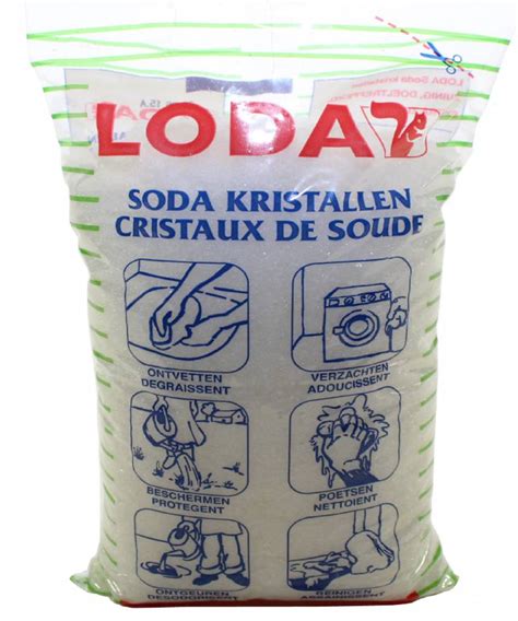 soda kristallen in wasmachine