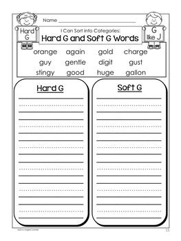 Soft G Words For 2nd Grade   What Are The Hard And Soft G And - Soft G Words For 2nd Grade