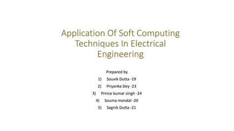 Read Soft Computing Techniques And Its Applications In Electrical Engineering 