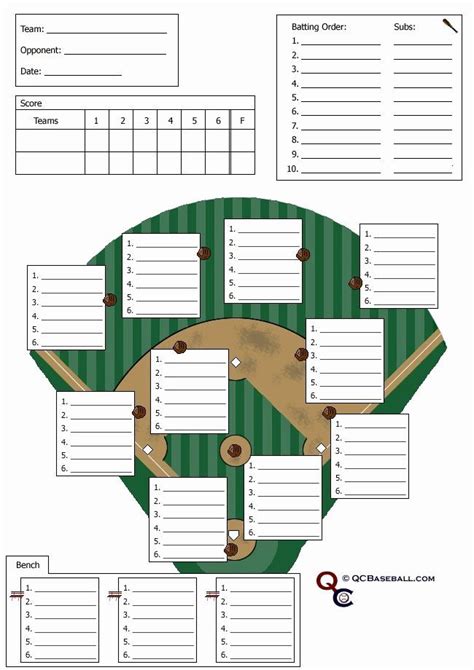 Softball Depth Chart Form