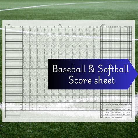 Softball Scorebook Pages