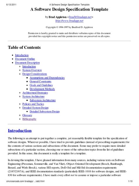 Software Design Specification