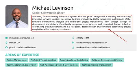 software developer biography example