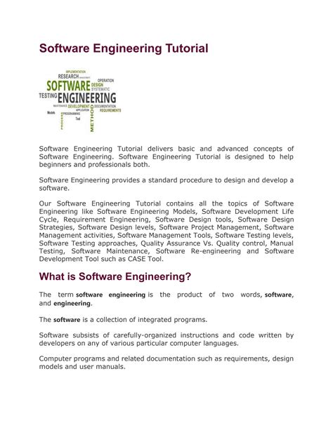 Software Engineering Concepts Tutorial
