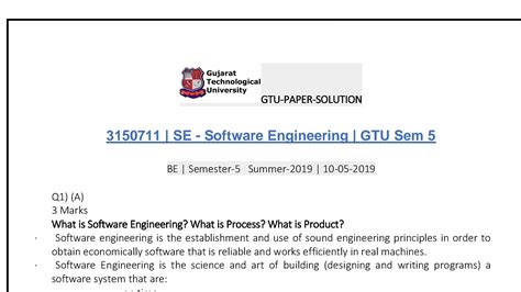 Software Engineering Gtu Paper Solution