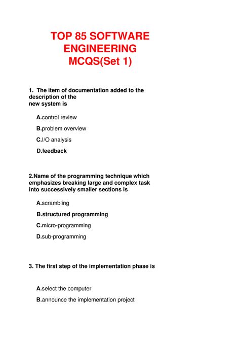software engineering mcq