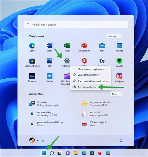 software instellingen