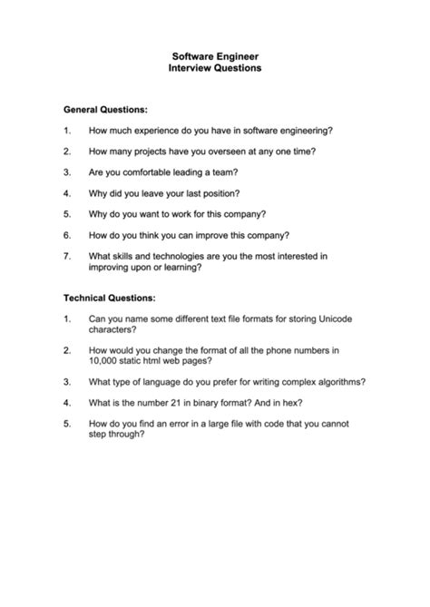 Download Software Engineer Phone Interview Questions 