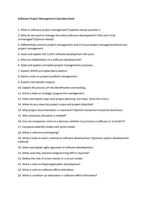 Full Download Software Project Management Question Bank With Answers 