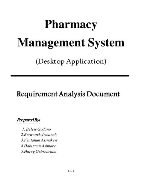 Download Software Requirement Documentation For Pharmacy Management System 