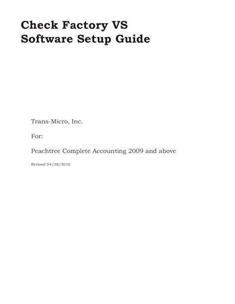 Full Download Software Setup Guide Peachtree Trans Micro Inc 
