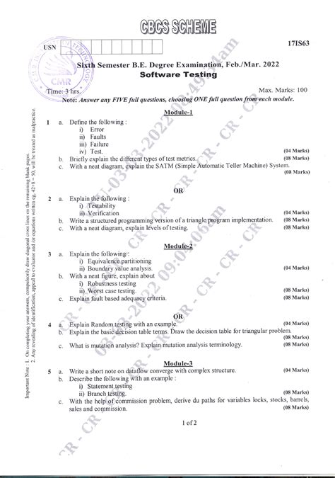 Download Software Testing Vtu Question Papers 