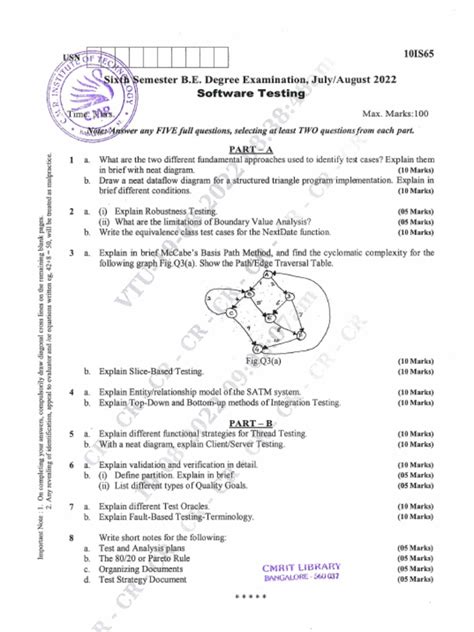 Download Software Testing Vtu Question Papers 