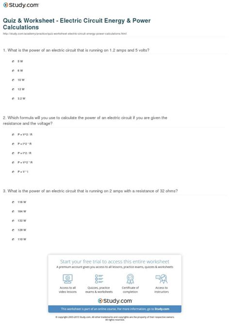 Sohcahtoa Worksheet With Answers Calculating Power Worksheet Answer Key - Calculating Power Worksheet Answer Key