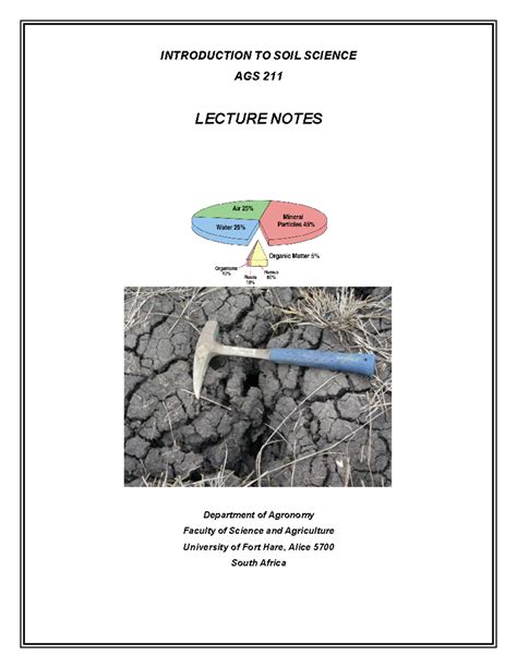 Soil Science Lecture Notes Galedc